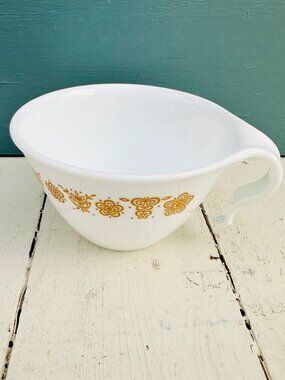 Vintage 1970s Corelle Creamer Butterfly Gold, Retro Dining, Mustard Brown